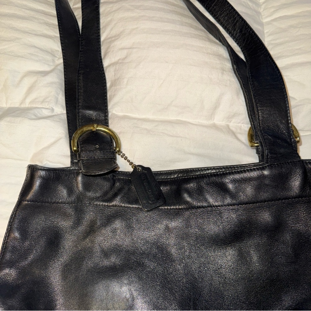 COACH SOHO WAVERLY LAFAYETTE Vintage Black Leather Lg Purse Tote, No J4D-4133 - Picture 11 of 14